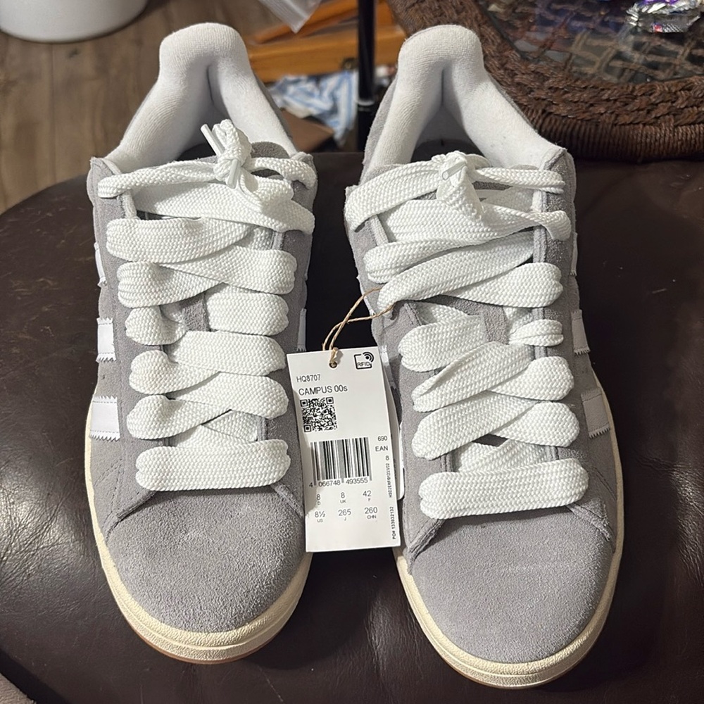 adidas Campus 00s Gray and White Athletic Shoes
